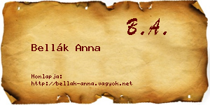 Bellák Anna névjegykártya